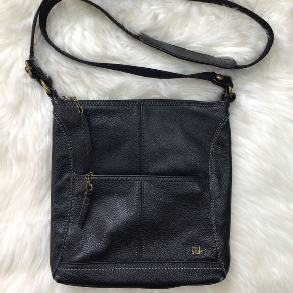 The Sak Bags The Sak Crossbody Black Soft Pebbled Leather Purse Bag